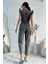 Kadın Fırfır Detaylı Kolsuz Mom Kalıp Denim Tulum 2