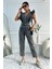 Kadın Fırfır Detaylı Kolsuz Mom Kalıp Denim Tulum 4