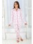 Kız Düğmeli Pijama Takımı Kuzulu 'good Night' Model Uzun Kollu 2