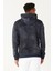 Erkek Lacivert Standart Fit 3 Iplik Kapüşonlu Batik Görünümlü Ayarlanabilir Ipli Baskılı Sweatshirt 6