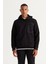 ALTINYILDIZ CLASSICS Erkek Siyah Standart Fit Normal Kesim Kapüşonlu Pamuklu Sweatshirt 1