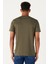 Erkek Haki Slim Fit Dar Kesim Bisiklet Yaka %100 Pamuk Baskılı Tişört 6