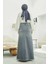 2252-DENIM Eteği Püsküllü Etek Gri 5