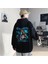 Snoop Dogg Blue Baskılı Siyah Oversize Kapüşonlu Sweatshirt 1