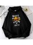One Piece Mugiwara Baskılı Siyah Oversize Kapüşonlu Sweatshirt 2