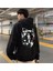 Naruto Itachi Collage Sırt Baskılı Siyah Oversize Kapüşonlu Sweatshirt 1