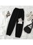 Cat & Skeleton Hand Baskılı Oversize Unisex Siyah Eşofman Altı 2