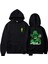 Billie Eilish Baskılı Siyah Oversize Kapüşonlu Sweatshirt 2