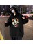 Eminem Ready For Action Baskılı Siyah Oversize Kapüşonlu Sweatshirt 1