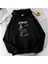 March Iddeverray Baskılı Siyah Oversize Kapüşonlu Sweatshirt 2