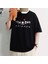 Halloween Witch Friends Baskılı Siyah Oversize T-Shirt 1