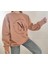 Nakış Desenli,oversize,bisiklet Yaka Spor Şık ,3 Iplik Şardonlu , Kadın Sweatshirt 1