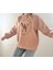 Nakış Desenli,oversize,bisiklet Yaka Spor Şık ,3 Iplik Şardonlu , Kadın Sweatshirt 2
