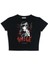 Gothic Girl Smile Baskılı Siyah Crop 2
