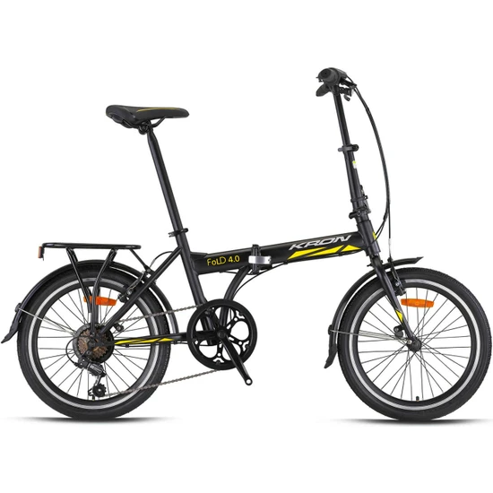 Kron Fold 4.0 V Fren 20 Jant Katlanabilir Bisiklet 2023 Siyah Sarı