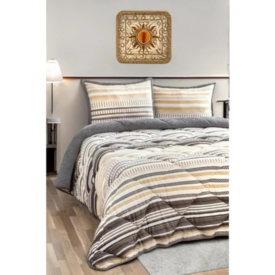 Merinos Comforter Çift  Kişilik Yorgan Seti Luca Sarı 220x240