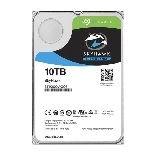 Seagate SkyHawk 10TB Sata 3 3.5 7200RPM Hard Disk ST10000VE0008