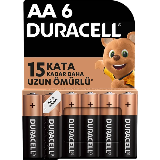 Duracell Alkalin Kalem Pil 6'lı Aa