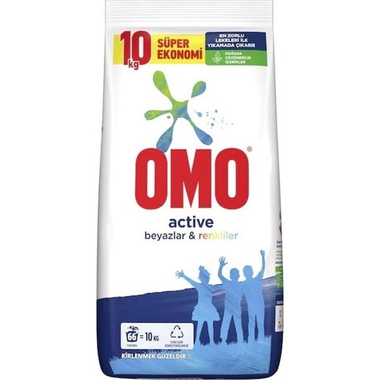 Omo Active Toz Çamaşır Deterjanı 10 kg - Beyazlar ve Renkliler İçin 66 Yıkama Dağ Kokusuyla Süper Ekonomi