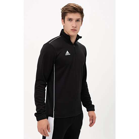 adidas  CORE18 Siyah Spor Yarı Fermuarlı  Sweatshirt