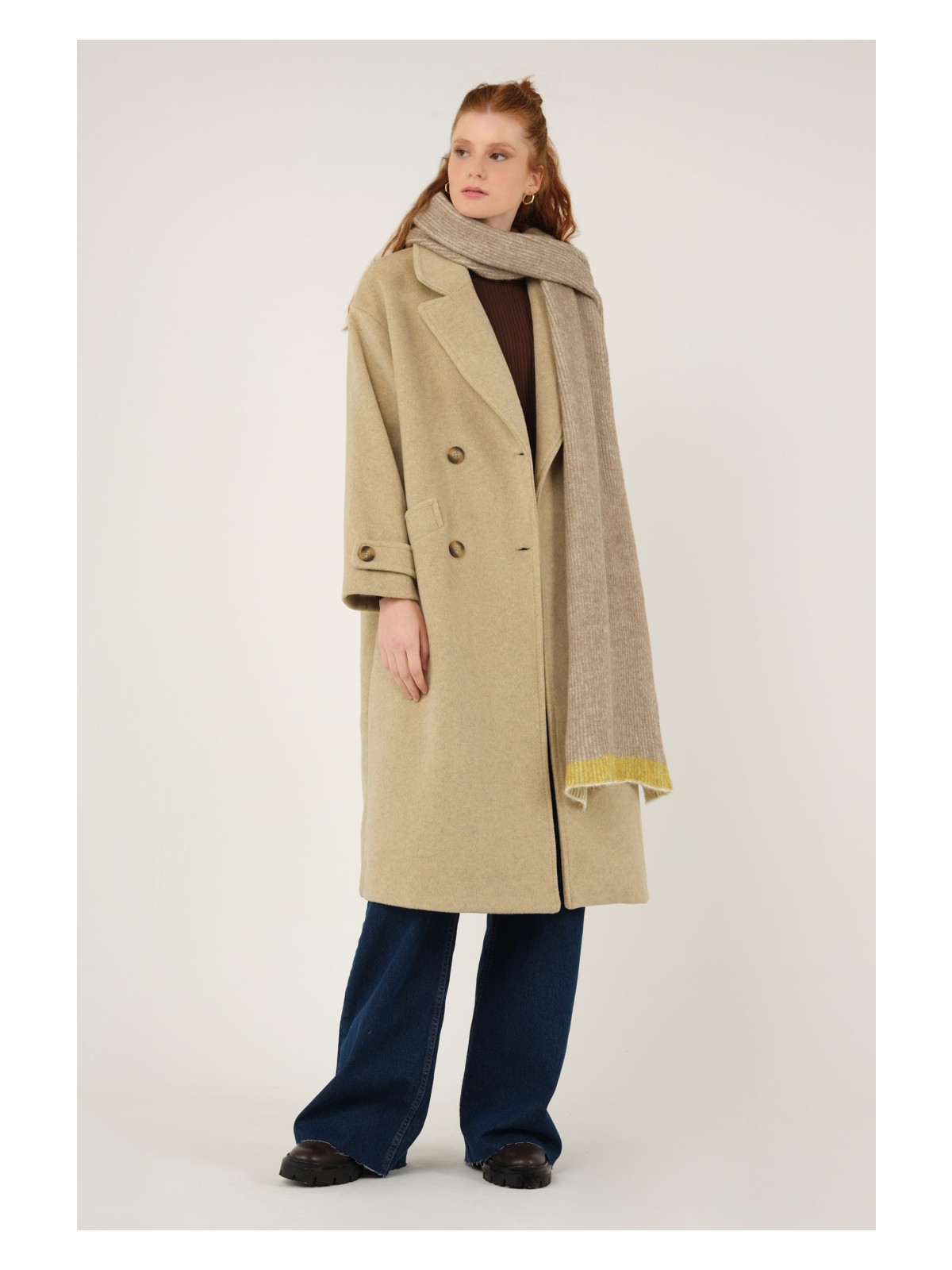 HE-QA Kolu Apolet Detaylı Kaban Camel - Görsel 7