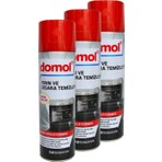 Domol 500 ml 3 Lü Fırın & Izgara Temizleyici Köpük Limon Özellikli Zorlu Yağlar için Etkili