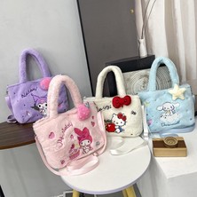 Beautifyy Sevimli Çizgi Film Çanta Sanrio Çanta Kuromi Tarçın Köpek Omuz Crossbody Çanta Peluş Oyuncak (Yurt Dışından)