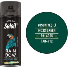 Selsil Rainbow Akrilik Sprey Boya Yosun Yeşil 400 Ml. - Ral6005