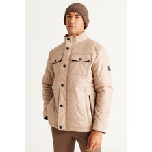 Altınyıldız Classics Erkek Bej Standart Fit Normal Kesim Dik Yaka Mont