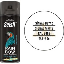 Selsil Rainbow Akrilik Sprey Boya Sinyal Beyaz 400 Ml. - Ral9003