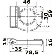 Marintek Kakıç ve Kamış Için Katlanır Tutacak. Paslanmaz Çelik Ø 32/35MM Kakıç ve Kamış Için