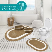 Home Turko 2'li Takım Jüt, Hasır, Paspas, Banyo Paspası, Banyo Paspas Takımı ve Banyo Sepeti