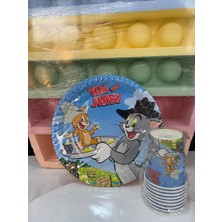 Tom ve Jerry  Karton Tabak Bardak Set 8lı