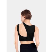 Stage Activewear Omuz Detaylı Siyah Bra