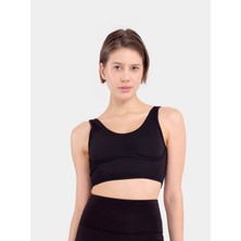 Stage Activewear Çizgi Biye Detaylı Siyah Bra