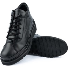 Emel Ayakkabı  Deri Modern Rahat Tam  Tarz Deri Bot Siyah 3520