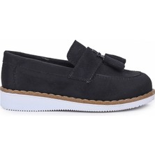 Kiko Kids Cision Süet Papyonlu Erkek Bebek Sünnet Ayakkabısı Düz Taban Slip On Tasarım