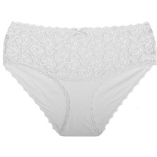 Nariya Kadın Büyük Beden Külot Battal Yüksek Bel Külot Pamuklu Külot Bato Dantel Detaylı Rahat Külot