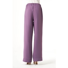 Mizalle Paçası Parçalı Gül Kurusu Pantolon