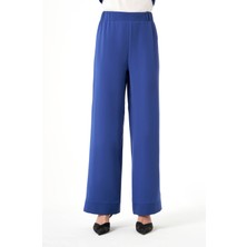 Mizalle Paçası Parçalı Indigo Pantolon