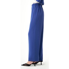 Mizalle Paçası Parçalı Indigo Pantolon