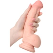 ada marketing 20CM Elite Titreşimli Dildo Softskin Ipeksi His Veren Yapay Penis Straplon Uyumlu Cinsel Oyuncak