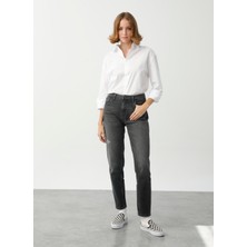 Denim Trip SANDY Mom Fit Antrasit Kadın Jean Pantolon
