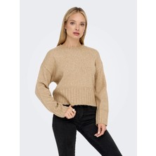 Only Minimalist Crop Kazak - Uzun Kol Yuvarlak Yaka - Günlük Kombinler