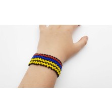 Seçilir Kilim Desenli Kum Boncuklu Esnek Bayan Bileklik Model 08