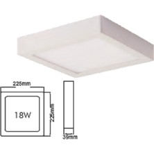 Vito 18W Ilıkbeyaz Sıva Üstü Kare Led Panel 4000K
