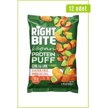 Bite & More Protein Chips  Proteinli Vegan Cips 50 gr x 12 Adet - Chili Lime Aromalı