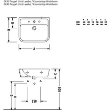 Srl Lavabo Tezgahüstü Veya Duvara Monte 60X48 cm