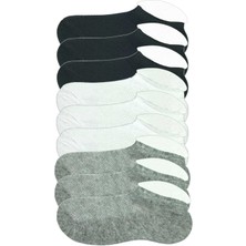 Royaleks 9 Adet Çocuk Sneaker Patik Çorap Siyah Beyaz Gri