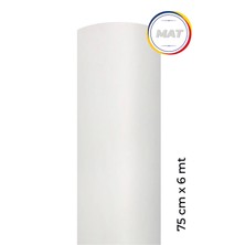 Mat Beyaz Yapışkanlı Kaplama Folyosu  75 CM  X 6 MT